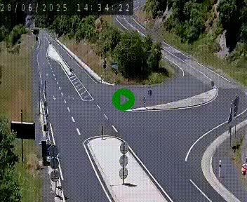 Webcam routière sur la N122 au niveau du Tunnel du Lioran. Vue de l'entrée côté Aurillac.