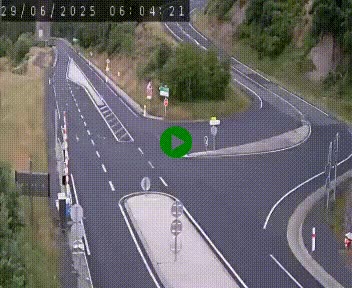 Webcam routière sur la N122 au niveau du Tunnel du Lioran. Vue de l'entrée côté Aurillac.