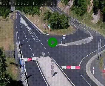 Webcam routière sur la N122 au niveau du Tunnel du Lioran. Vue de l'entrée côté Aurillac.