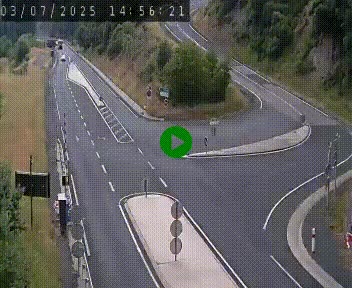 Webcam routière sur la N122 au niveau du Tunnel du Lioran. Vue de l'entrée côté Aurillac.