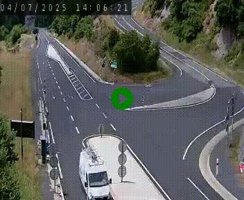 Webcam routière sur la N122 au niveau du Tunnel du Lioran. Vue de l'entrée côté Aurillac.