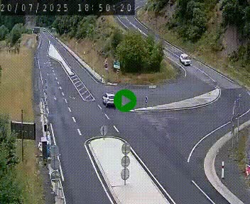 Webcam routière sur la N122 au niveau du Tunnel du Lioran. Vue de l'entrée côté Aurillac.