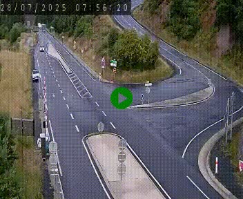 Webcam routière sur la N122 au niveau du Tunnel du Lioran. Vue de l'entrée côté Aurillac.