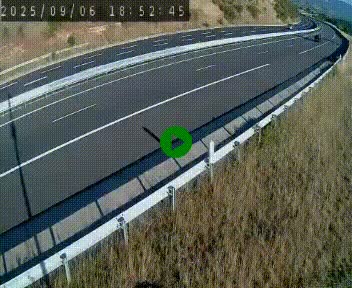 <h2>Caméra autoroute A75 à hauteur de la sortie 42 (Rodez, Laissac, Aire de l'Auvergne) située sur la commune d'Auberoques, près de Sévérac-le-Château</h2>