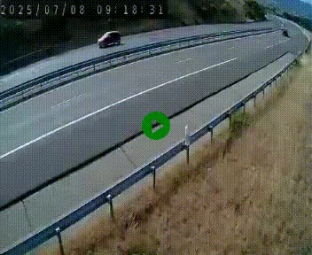 Caméra autoroute A75 à hauteur de la sortie 42 (Rodez, Laissac, Aire de l'Auvergne) située sur la commune d'Auberoques, près de Sévérac-le-Château