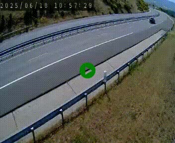 Caméra autoroute A75 à hauteur de la sortie 42 (Rodez, Laissac, Aire de l'Auvergne) située sur la commune d'Auberoques, près de Sévérac-le-Château