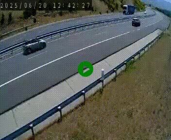 Caméra autoroute A75 à hauteur de la sortie 42 (Rodez, Laissac, Aire de l'Auvergne) située sur la commune d'Auberoques, près de Sévérac-le-Château