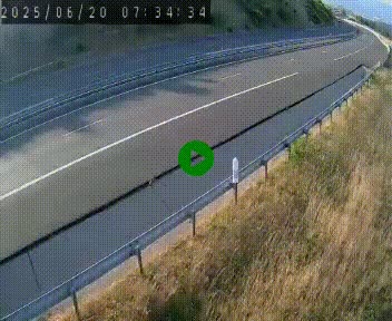 <h2>Caméra autoroute A75 à hauteur de la sortie 42 (Rodez, Laissac, Aire de l'Auvergne) située sur la commune d'Auberoques, près de Sévérac-le-Château</h2>