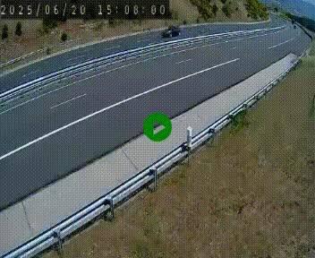 <h2>Caméra autoroute A75 à hauteur de la sortie 42 (Rodez, Laissac, Aire de l'Auvergne) située sur la commune d'Auberoques, près de Sévérac-le-Château</h2>