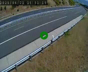<h2>Caméra autoroute A75 à hauteur de la sortie 42 (Rodez, Laissac, Aire de l'Auvergne) située sur la commune d'Auberoques, près de Sévérac-le-Château</h2>