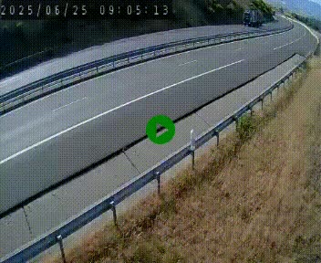 <h2>Caméra autoroute A75 à hauteur de la sortie 42 (Rodez, Laissac, Aire de l'Auvergne) située sur la commune d'Auberoques, près de Sévérac-le-Château</h2>