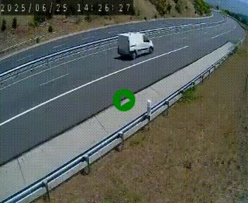 <h2>Caméra autoroute A75 à hauteur de la sortie 42 (Rodez, Laissac, Aire de l'Auvergne) située sur la commune d'Auberoques, près de Sévérac-le-Château</h2>