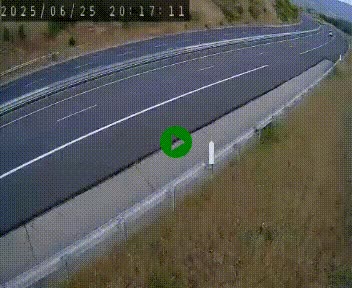 <h2>Caméra autoroute A75 à hauteur de la sortie 42 (Rodez, Laissac, Aire de l'Auvergne) située sur la commune d'Auberoques, près de Sévérac-le-Château</h2>