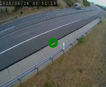 <h2>Caméra autoroute A75 à hauteur de la sortie 42 (Rodez, Laissac, Aire de l'Auvergne) située sur la commune d'Auberoques, près de Sévérac-le-Château</h2>