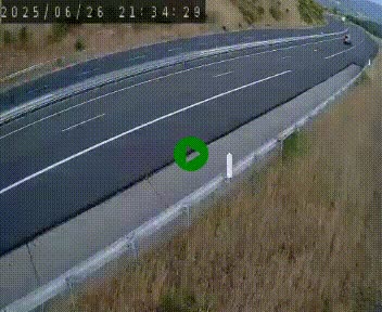<h2>Caméra autoroute A75 à hauteur de la sortie 42 (Rodez, Laissac, Aire de l'Auvergne) située sur la commune d'Auberoques, près de Sévérac-le-Château</h2>