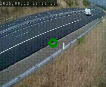 <h2>Caméra autoroute A75 à hauteur de la sortie 42 (Rodez, Laissac, Aire de l'Auvergne) située sur la commune d'Auberoques, près de Sévérac-le-Château</h2>
