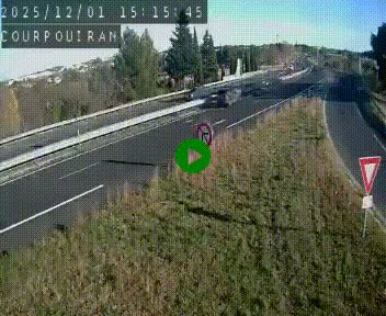 Caméra routière France - N109, Courpouiran - La plaine, en direction de Clermont l'Hérault, à la sortie de Montpellier