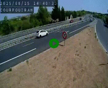 <h2>Caméra routière France - N109, Courpouiran - La plaine, en direction de Clermont l'Hérault, à la sortie de Montpellier</h2>