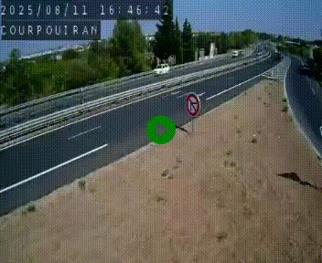 <h2>Caméra routière France - N109, Courpouiran - La plaine, en direction de Clermont l'Hérault, à la sortie de Montpellier</h2>