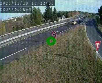 <h2>Caméra routière France - N109, Courpouiran - La plaine, en direction de Clermont l'Hérault, à la sortie de Montpellier</h2>