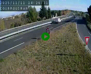 <h2>Caméra routière France - N109, Courpouiran - La plaine, en direction de Clermont l'Hérault, à la sortie de Montpellier</h2>