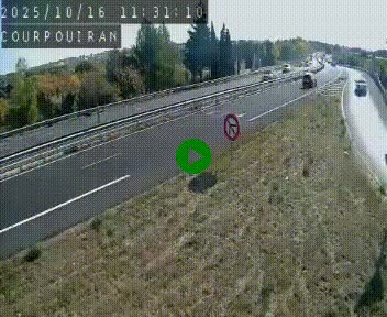 Caméra routière France - N109, Courpouiran - La plaine, en direction de Clermont l'Hérault, à la sortie de Montpellier