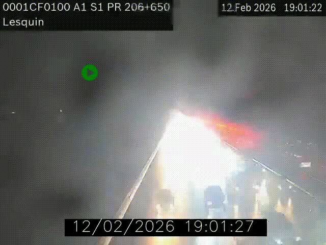 <h2>Webcam autoroute A1 à hauteur de Lesquin. Vue orientée vers Lille</h2>