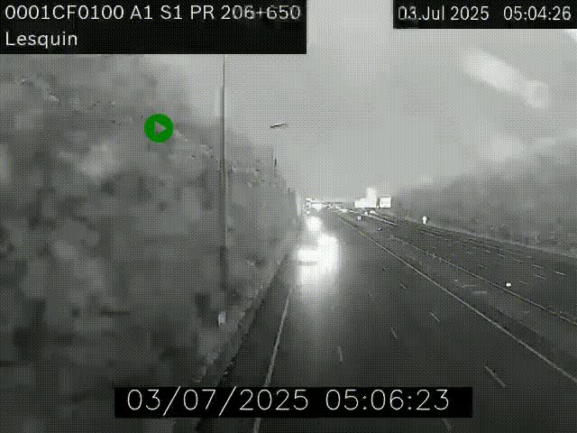 Webcam autoroute A1 à hauteur de Lesquin. Vue orientée vers Lille
