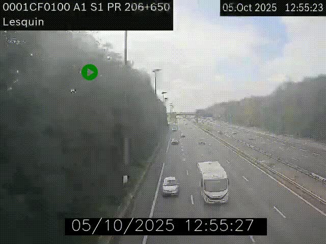 <h2>Webcam autoroute A1 à hauteur de Lesquin. Vue orientée vers Lille</h2>