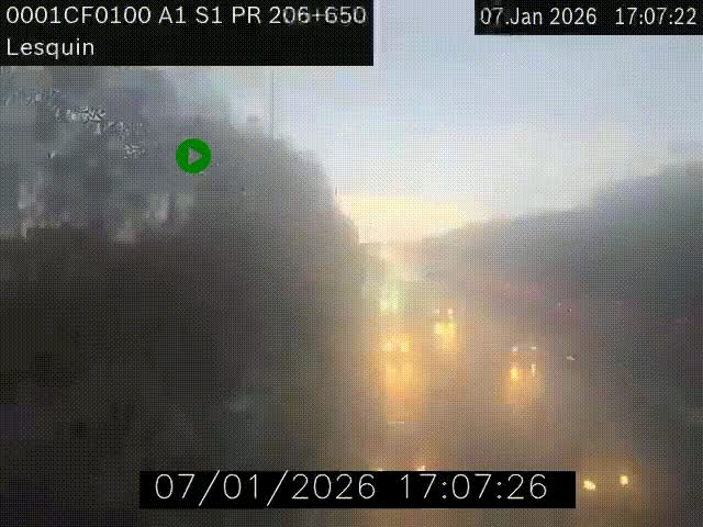 <h2>Webcam autoroute A1 à hauteur de Lesquin. Vue orientée vers Lille</h2>