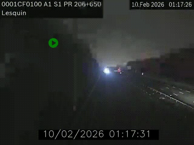 <h2>Webcam autoroute A1 à hauteur de Lesquin. Vue orientée vers Lille</h2>