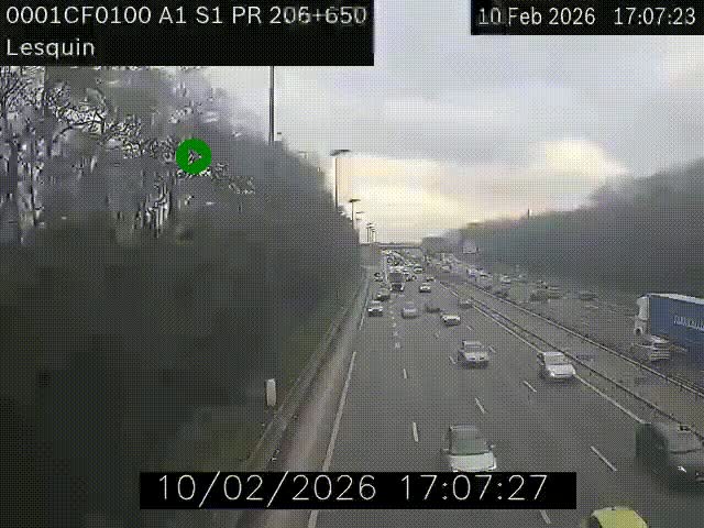 <h2>Webcam autoroute A1 à hauteur de Lesquin. Vue orientée vers Lille</h2>
