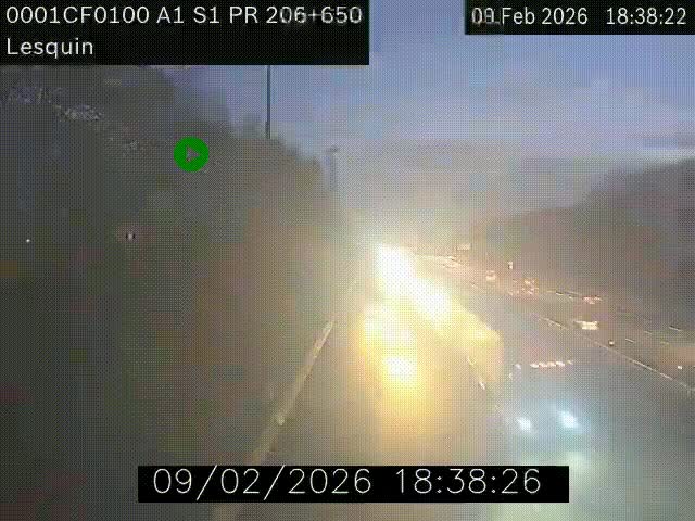 <h2>Webcam autoroute A1 à hauteur de Lesquin. Vue orientée vers Lille</h2>