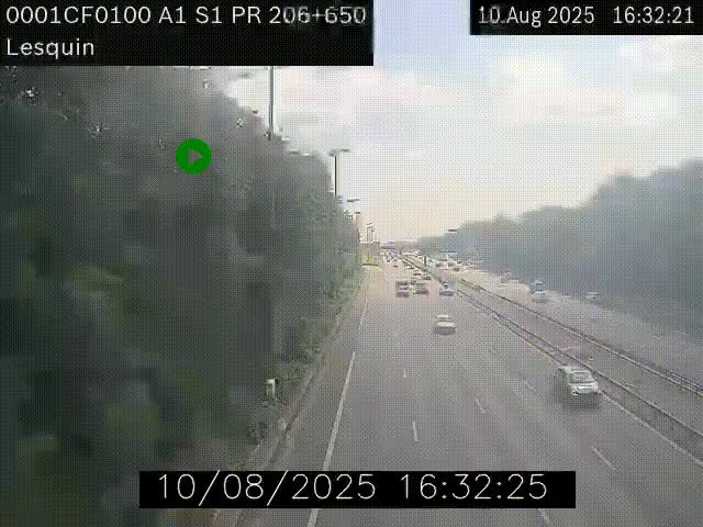 <h2>Webcam autoroute A1 à hauteur de Lesquin. Vue orientée vers Lille</h2>