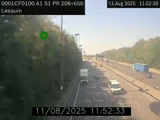 <h2>Webcam autoroute A1 à hauteur de Lesquin. Vue orientée vers Lille</h2>