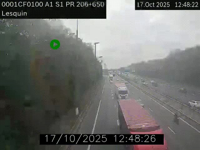 <h2>Webcam autoroute A1 à hauteur de Lesquin. Vue orientée vers Lille</h2>
