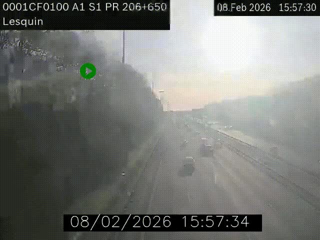 <h2>Webcam autoroute A1 à hauteur de Lesquin. Vue orientée vers Lille</h2>
