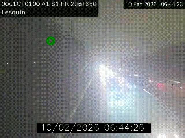 <h2>Webcam autoroute A1 à hauteur de Lesquin. Vue orientée vers Lille</h2>