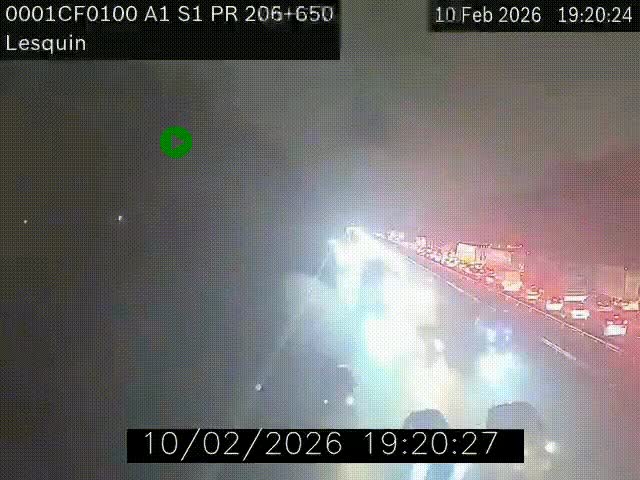 <h2>Webcam autoroute A1 à hauteur de Lesquin. Vue orientée vers Lille</h2>