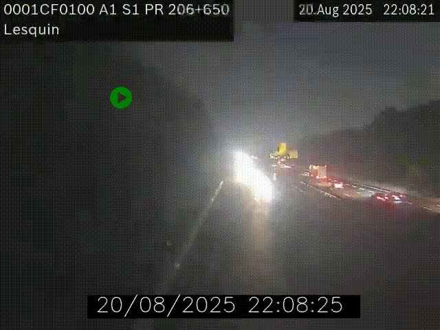 <h2>Webcam autoroute A1 à hauteur de Lesquin. Vue orientée vers Lille</h2>