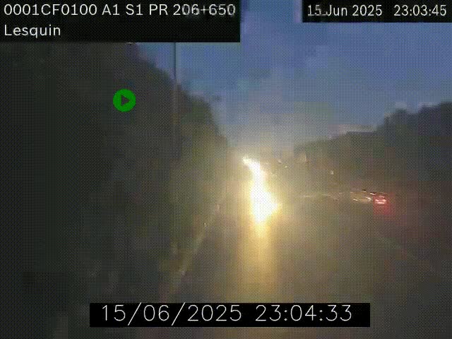Webcam autoroute A1 à hauteur de Lesquin. Vue orientée vers Lille