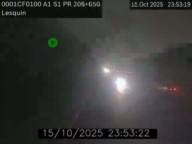 Webcam autoroute A1 à hauteur de Lesquin. Vue orientée vers Lille
