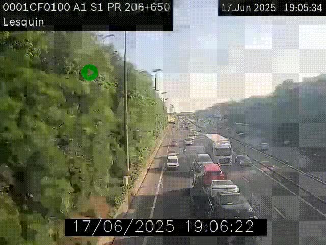 <h2>Webcam autoroute A1 à hauteur de Lesquin. Vue orientée vers Lille</h2>