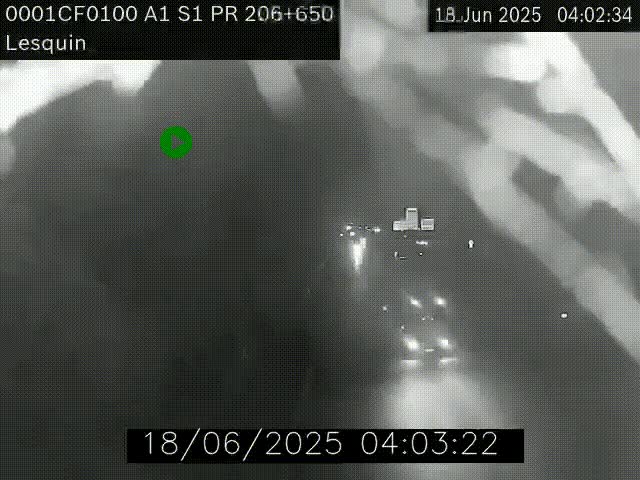 Webcam autoroute A1 à hauteur de Lesquin. Vue orientée vers Lille