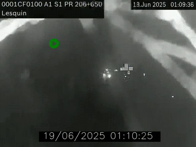 Webcam autoroute A1 à hauteur de Lesquin. Vue orientée vers Lille