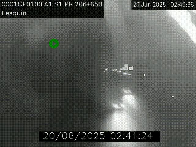 Webcam autoroute A1 à hauteur de Lesquin. Vue orientée vers Lille
