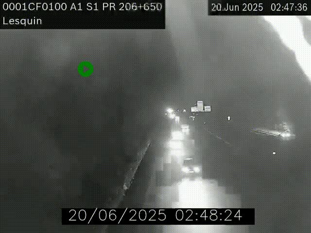 Webcam autoroute A1 à hauteur de Lesquin. Vue orientée vers Lille