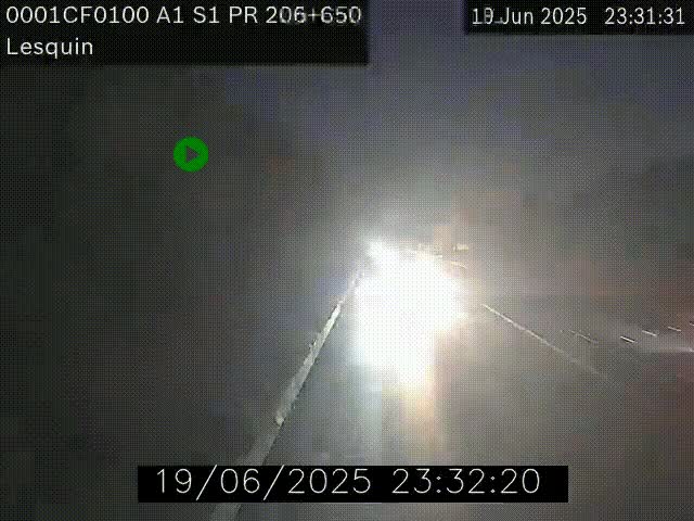 Webcam autoroute A1 à hauteur de Lesquin. Vue orientée vers Lille