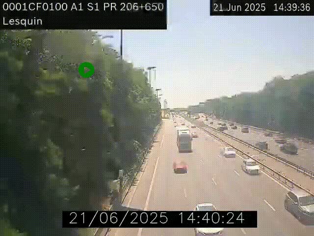 Webcam autoroute A1 à hauteur de Lesquin. Vue orientée vers Lille