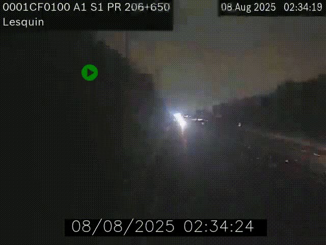 Webcam autoroute A1 à hauteur de Lesquin. Vue orientée vers Lille